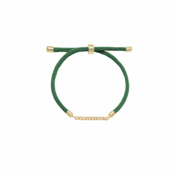 دستبند کارتیه و بند طنابی سبز نعنایی (10 حلقه)