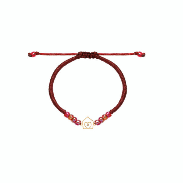 دستبند پناه و عشق و بافت و سنگ زرشکی