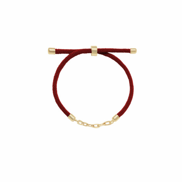 دستبند سوپرلایت و بند طنابی زرشکی (6 حلقه)