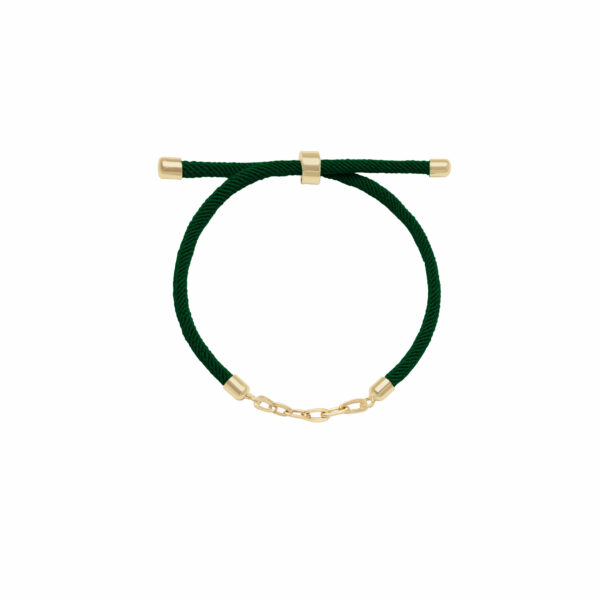 دستبند سوپرلایت و بند طنابی سبز یشمی (6 حلقه)