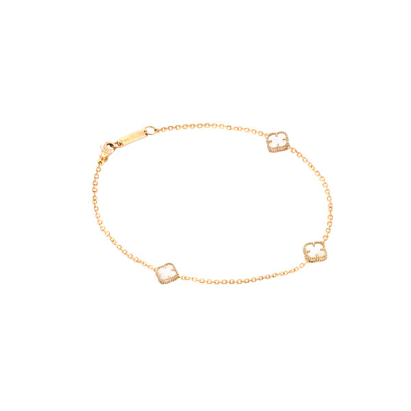 دستبند طرح ونکلیف صدف سه تایی کوچک