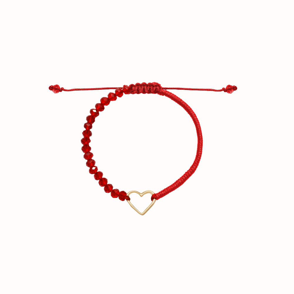 دستبند-طنابی-قلب-مفتولی-کوچک1 دستبند قلب مفتولی کوچک 1 و بافت و سنگ قرمز