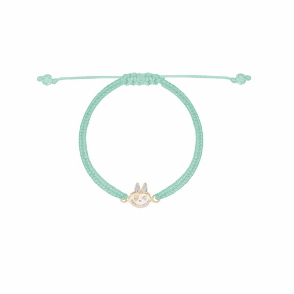 دستبند لبوبو چشمک مینایی آبی و بافت