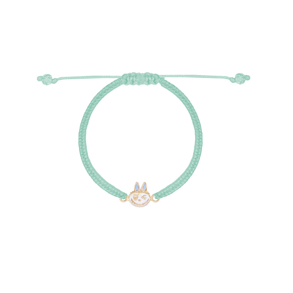 دستبند-طنابی-لبوبو-چشمک-مینایی-آبی دستبند لبوبو چشمک مینایی آبی و بافت