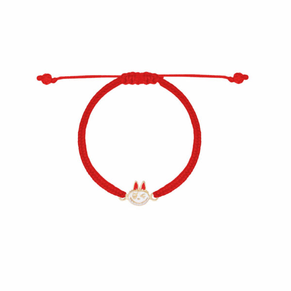 دستبند لبوبو چشمک مینایی قرمز و بافت