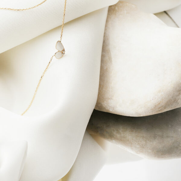 گردنبند پروانه ونکلیف مینایی نیمه