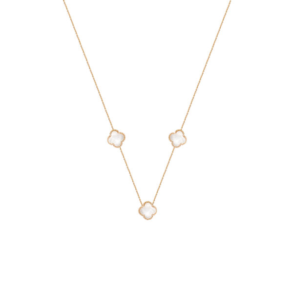 گردنبند طرح ونکلیف صدف سه تایی کوچک