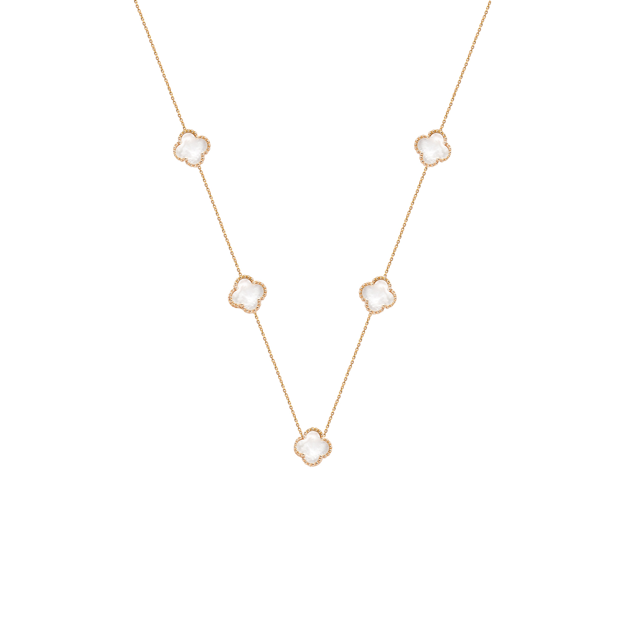 گردنبند-طرح-ونکلیف-صدف-پنج-تایی--کوچک گردنبند طرح ونکلیف صدف پنج تایی