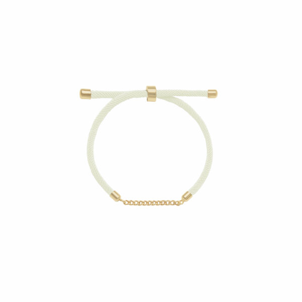 دستبند کارتیه (12 حلقه) و بند طنابی شیری