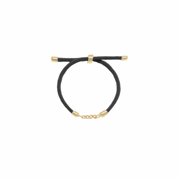 دستبند کارتیه (4 حلقه) و بند طنابی دودی