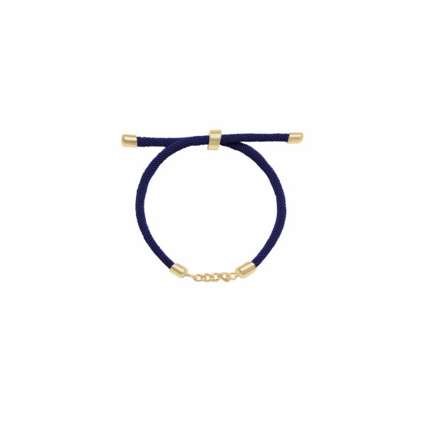 دستبند کارتیه (4 حلقه) و بند طنابی سرمه ای