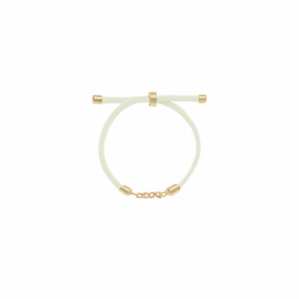 دستبند کارتیه (4 حلقه) و بند طنابی شیری