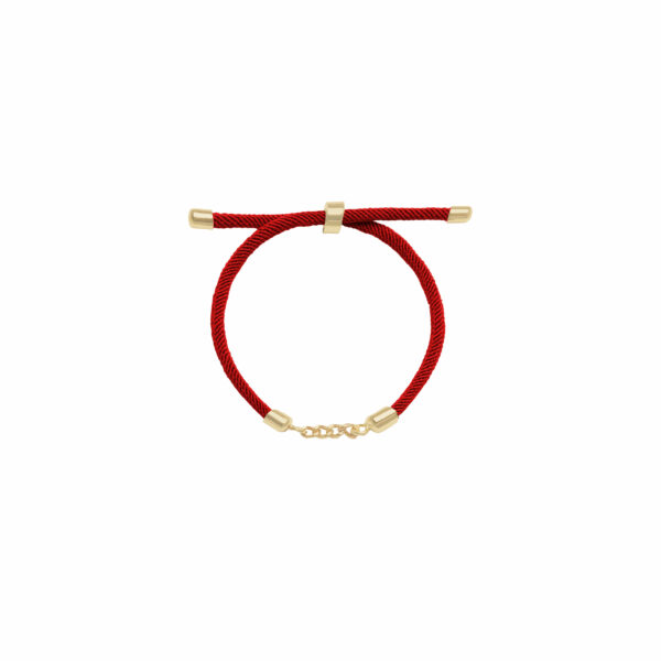 دستبند کارتیه (4 حلقه) و بند طنابی قرمز