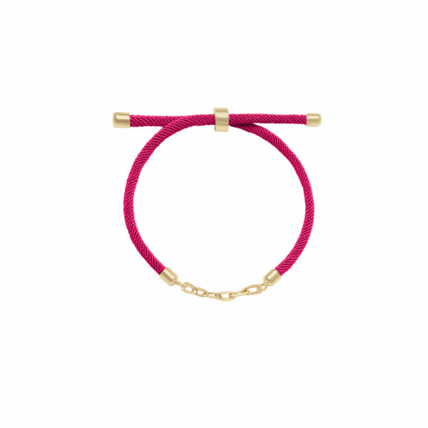 دستبند سوپرلایت و بند طنابی سرخابی (6 حلقه)