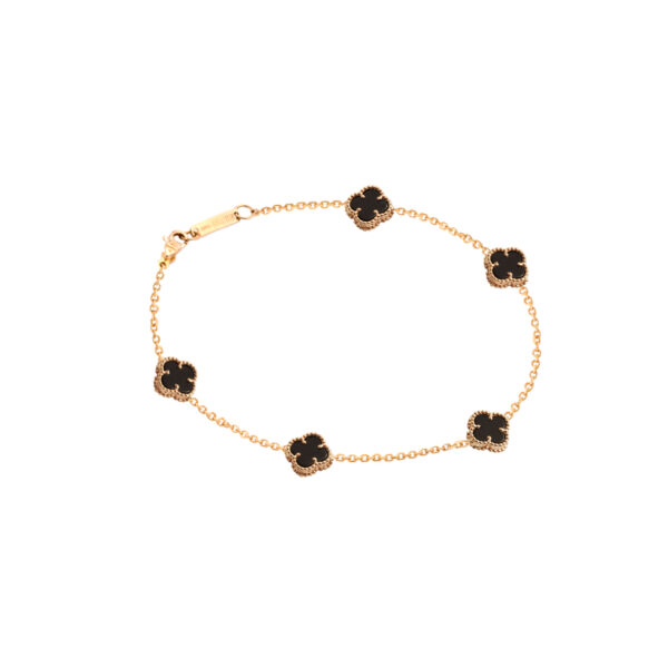 دستبند طرح ونکلیف سنگ پنج تایی کوچک