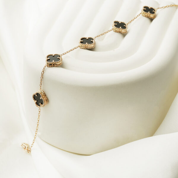 دستبند طرح ونکلیف سنگ پنج تایی کوچک