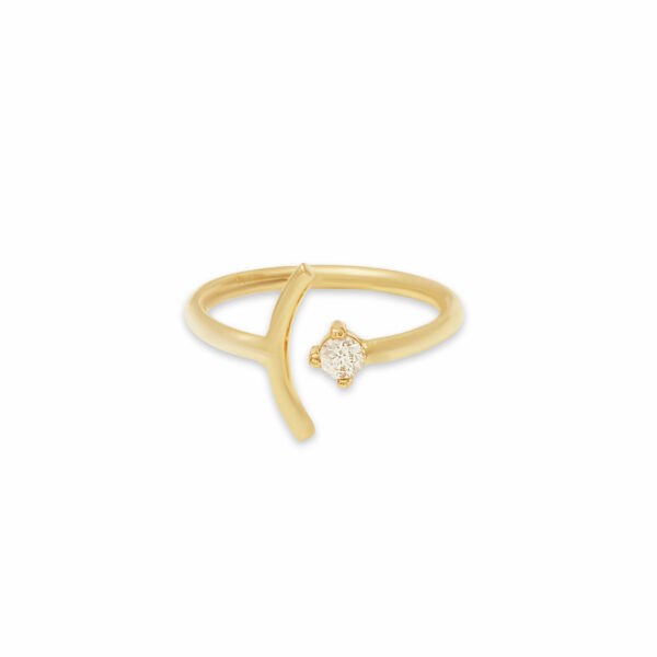 انگشتر هلال و نگین ظریف