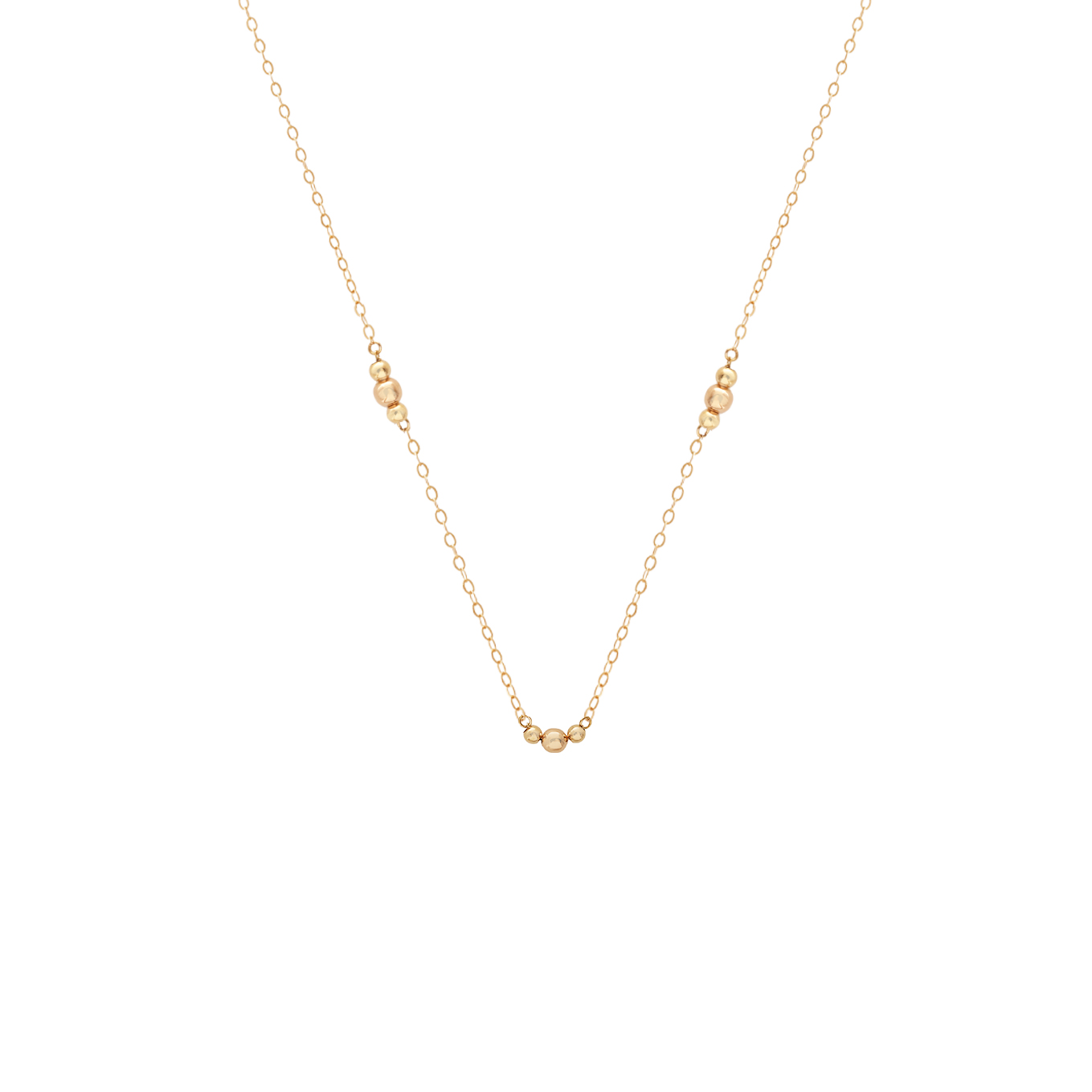 گردنبند--تمام-گوی-سه-تایی-ظریف گردنبند تمام گوی سه تایی ظریف