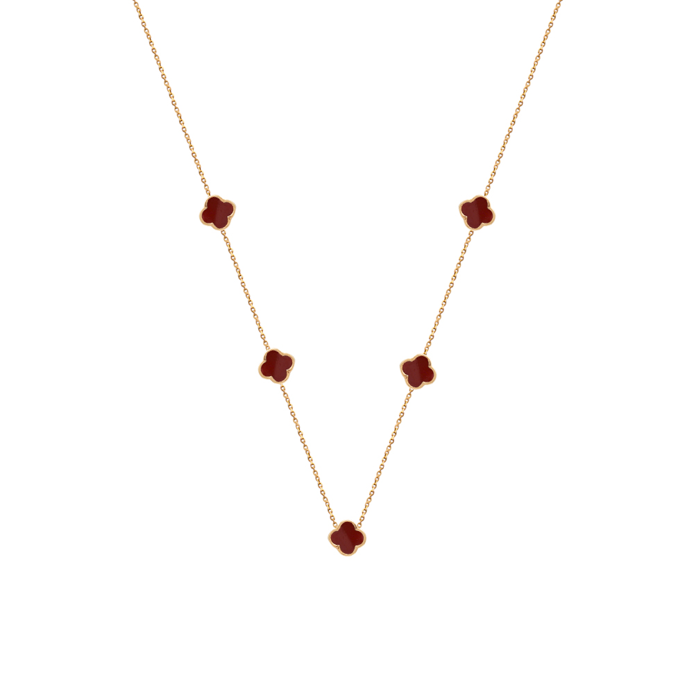 گردنبند-ونکلیف-رد-ظریف-5 گردنبند پنج ونکلیف رد ظریف