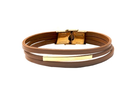 دستبند مناسب برای مچ توپر- دستبند چرم و طلا