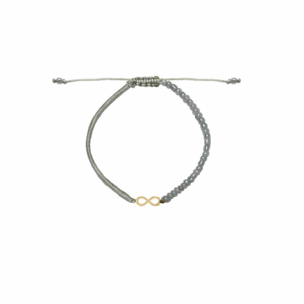 دستبند بی نهایت و بافت و سنگ طوسی