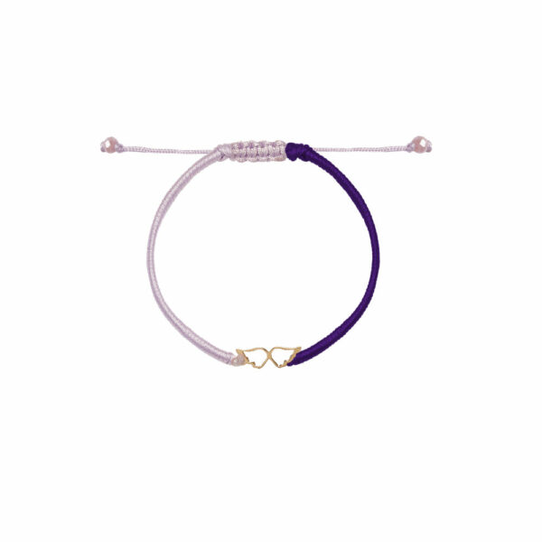 دستبند دو بال و بافت و بنفش و یاسی