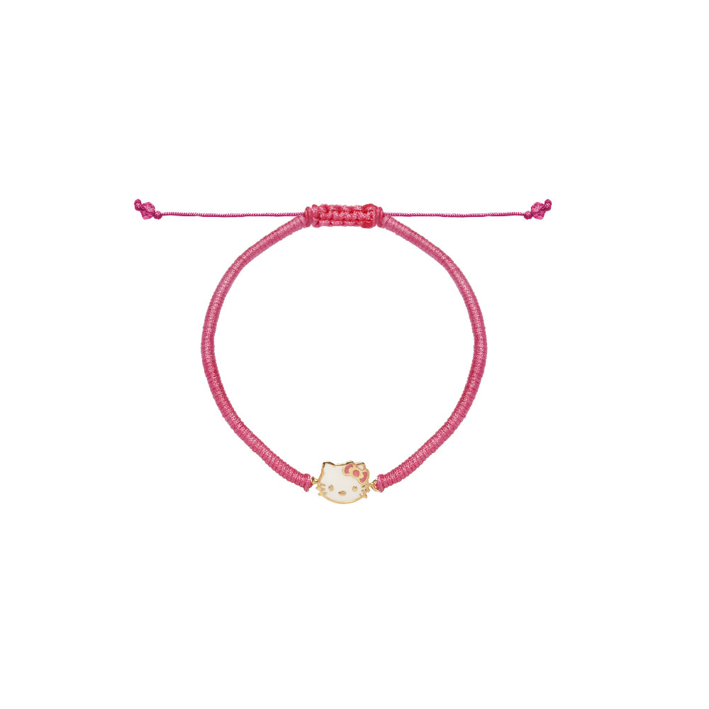 دستبند-طنابی-کیتی-مینایی-ظریف دستبند کیتی مینایی ظریف و بافت صورتی