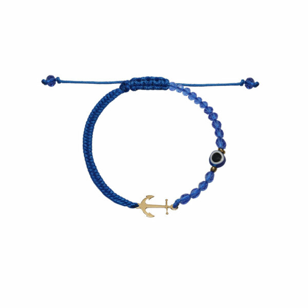 دستبند لنگر و بافت و سنگ آبی کاربنی