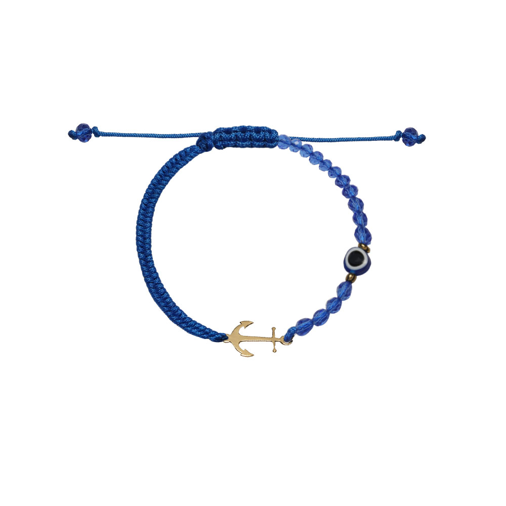 دستبند--لنگر دستبند لنگر و بافت و سنگ آبی کاربنی