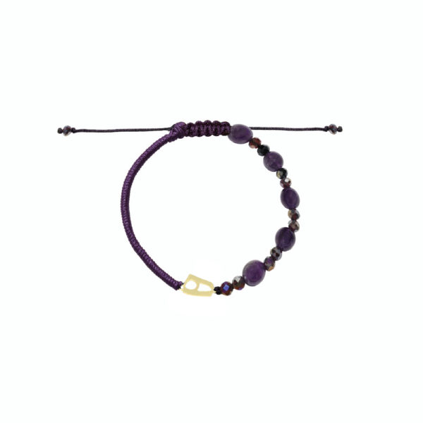 دستبند هـ و بافت سنگ ترکیبی بنفش