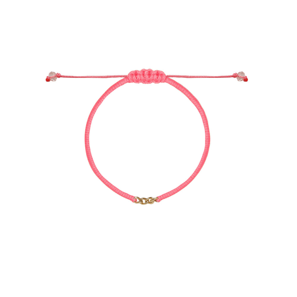 دستبند--کارتیه-بچه-گانه-صورتی دستبند کارتیه بچه گانه بافت صورتی