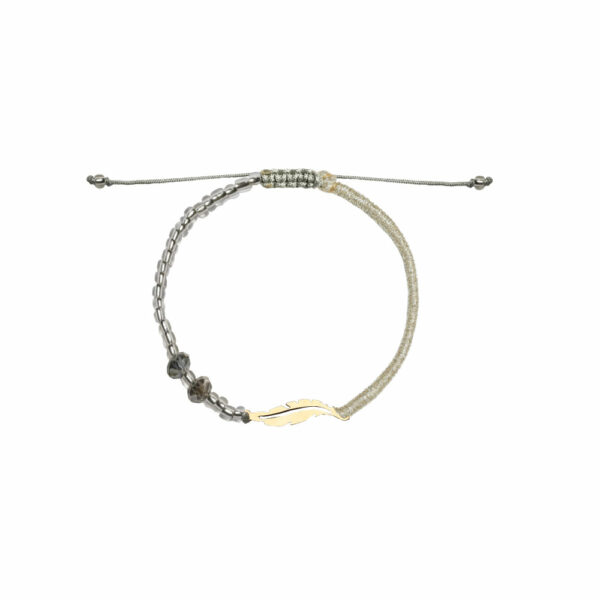 دستبند پر تخت و خط و بافت و سنگ طوسی