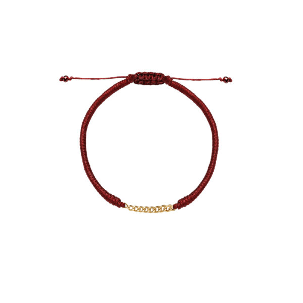 دستبند کارتیه زنانه زرشکی و بافت