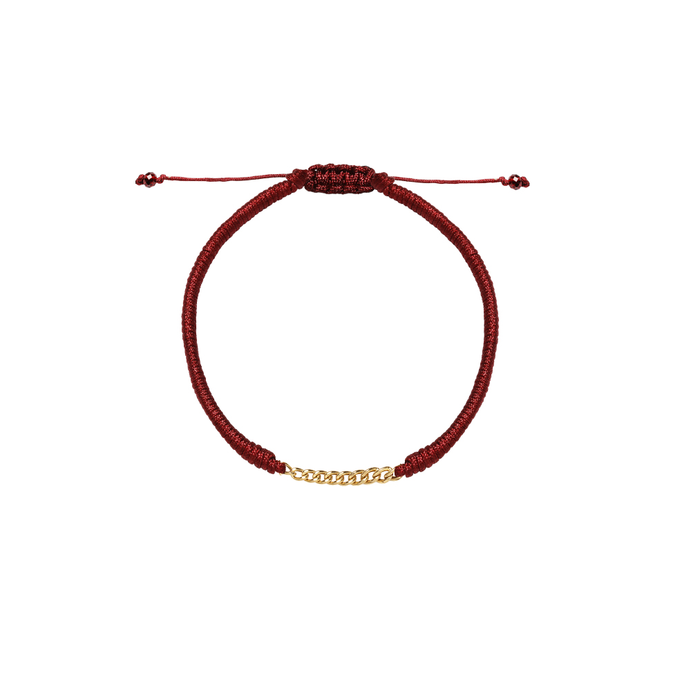 کارتیه دستبند کارتیه زنانه زرشکی و بافت