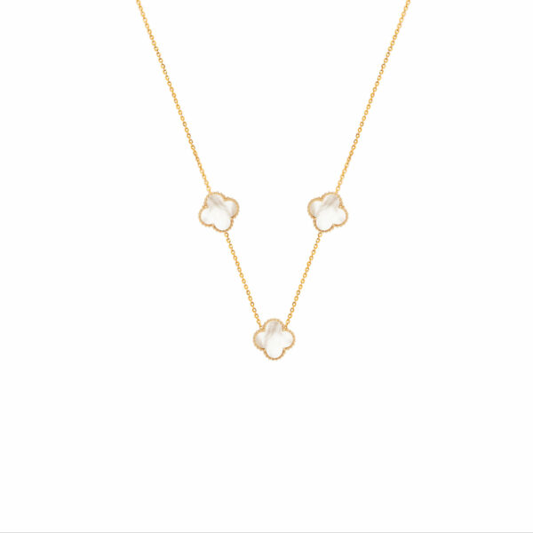 گردنبند طرح ونکلیف صدف سه تایی جدید