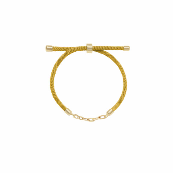 دستبند سوپرلایت و بند طنابی خردلی (6 حلقه)