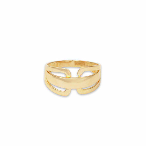 Honey and wide line design ring