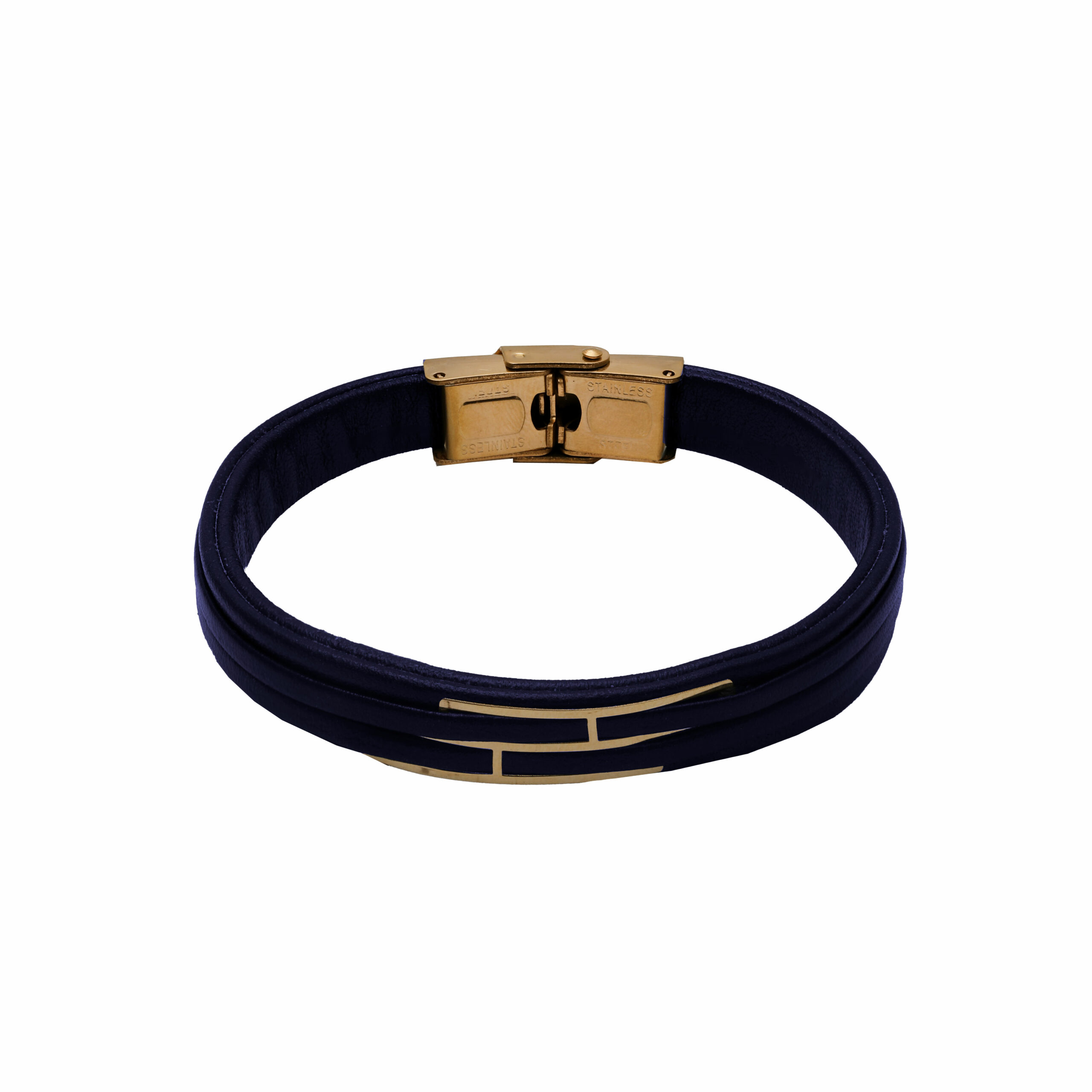 3-line-khat-j-va-charm-sorme-i New three-line bracelet and men's navy blue leather