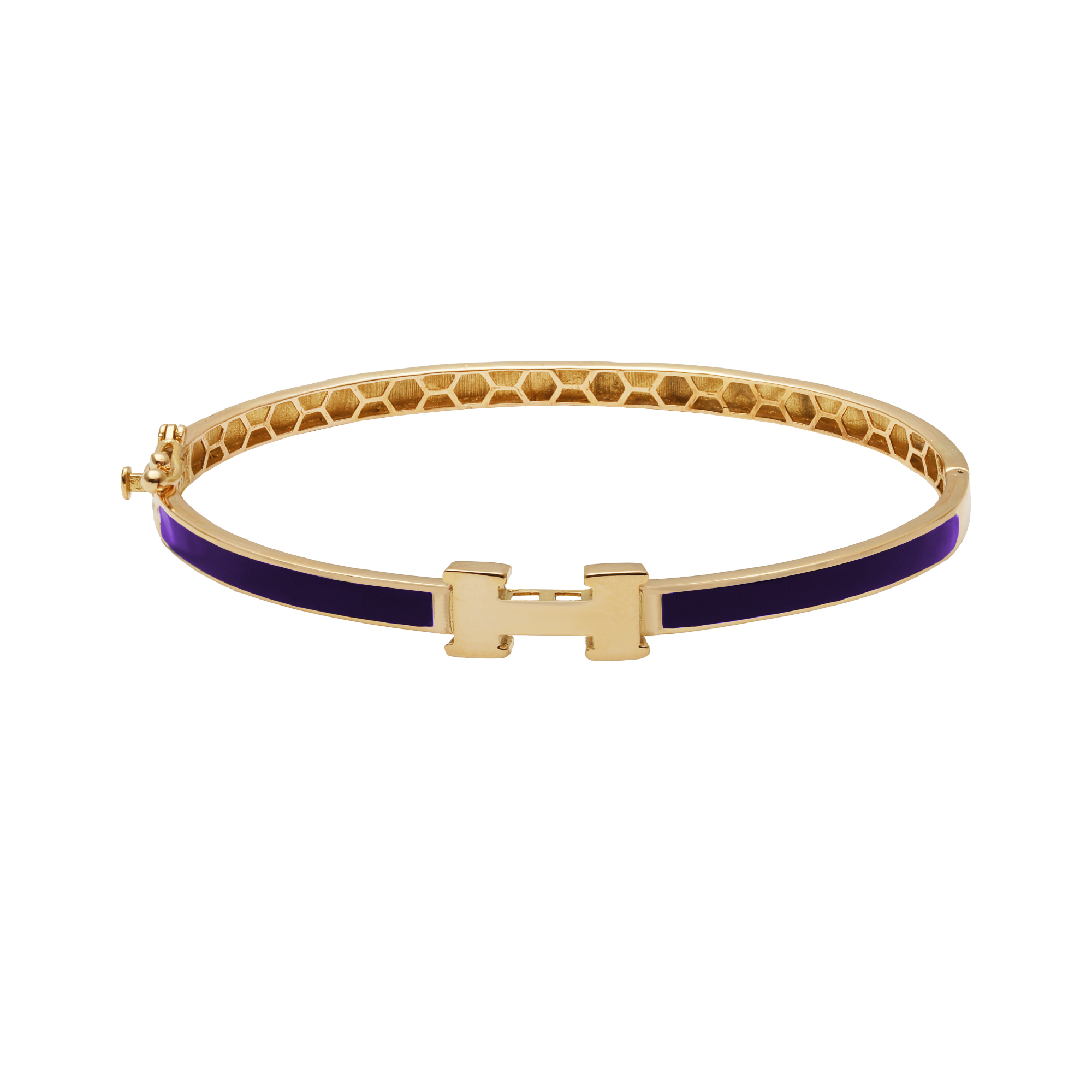 Hermes delicate purple enamel bracelet النگو هرمس ظریف مینایی بنفش