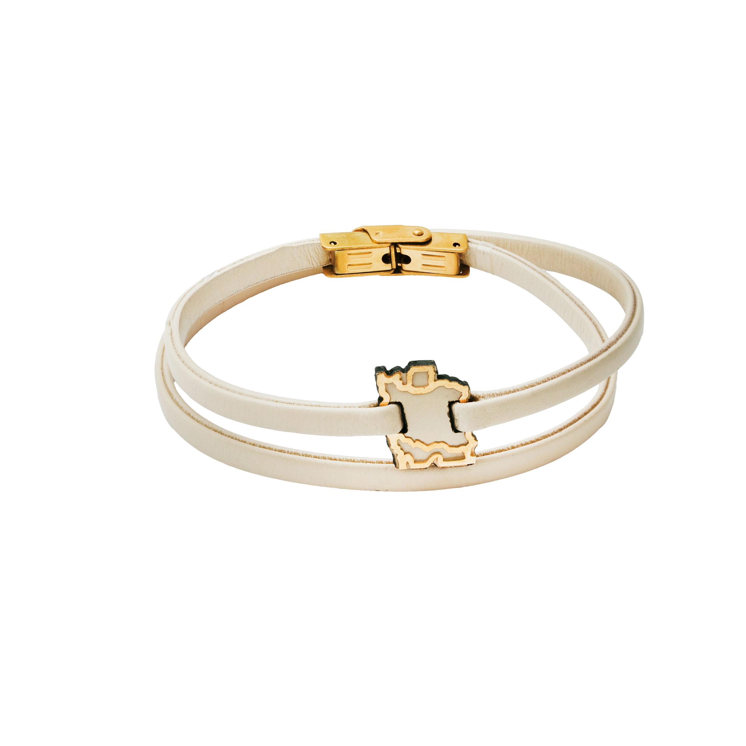 Iran LV1010 bracelet and cream women's leather دستبند ایران LV1010 و چرم زنانه کرم