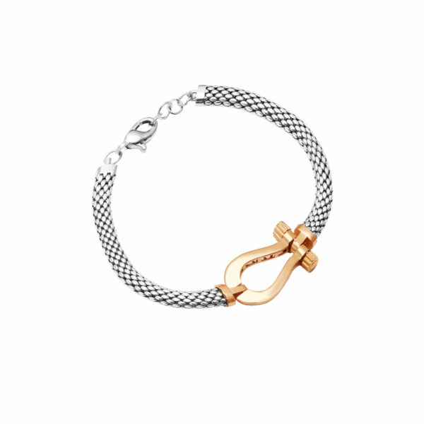 Jessica Omega Two-Tone White Rose Gold Bracelet